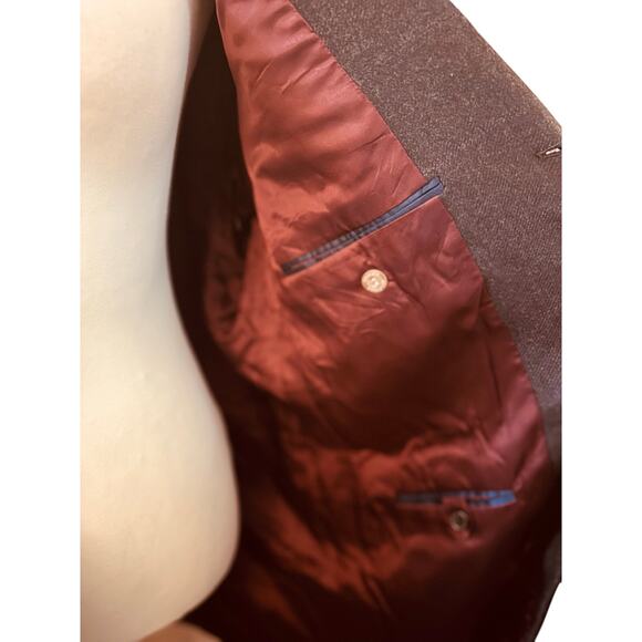 Tommy Hilfiger Three Button 100% Wool Blazer, Charcoal Tweed Detail, 44 Long - Picture 5 of 9